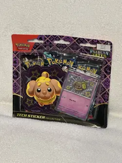 Pokemon Paldean Fates Tech Sticker Collection 3 Booster Pack Blister- Fidough - Image 1