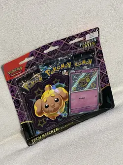 Pokemon Paldean Fates Tech Sticker Collection 3 Booster Pack Blister- Fidough - Image 2