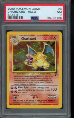 🔥PSA 7 Charizard 004/130 Base Set 2 II Holo #4 Pokemon - Image 1