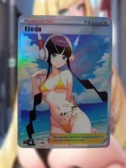 Elesa Pokemon Anime Bikini Waifu Hentai Sexy Doujin ACG DIY Trainer Art Card - Image 1