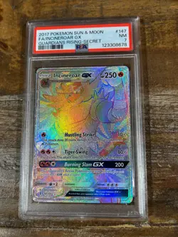 POKEMON 2017 Guardians Rising SM Full Art INCINEROAR GX Secret RARE #147 PSA 7 - Image 1