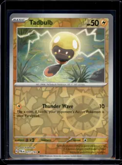 Tadbulb SV02: Paldea Evolved Pokemon 077/193 Reverse Holo NM+ - Image 1