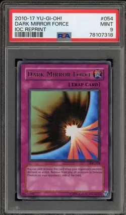 Yu-Gi-Oh! Dark Mirror Force Invasion of Chaos 2010-17 Reprint IOC-054 PSA 9 - Image 1