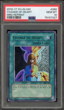 Yu-Gi-Oh! Change of Heart Metal Raiders 2010-17 Reprint Ultra MRD-060 PSA 10 - Image 1