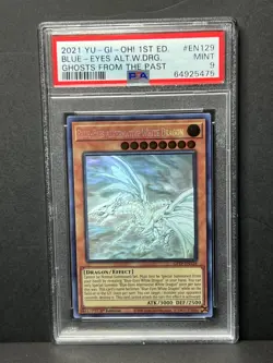 2021 YuGiOh 1st ED Ghosts From The Past Blue-Eyes ALT.W.Drg GFTP-EN129 PSA 9 - Image 1