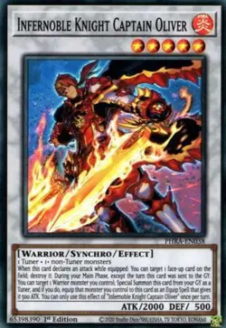Infernoble Knight Captain Oliver - PHRA-EN038 - Super Rare - 1st Edition - Light - Image 1