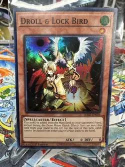 Yugioh Droll & Lock Bird RA02-EN006 Super Rare NM - Image 1