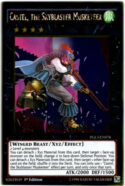 Castel, the Skyblaster Musketeer - PGL3-EN076 - Gold Rare - 1st Edition - Lightl - Image 1