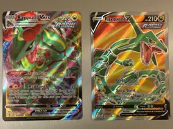 2-Card Set: Pokemon Rayquaza V And Rayquaza VMAX "Evolving Skies" - Image 1