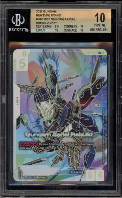 Gundam Card Game Gundam Aerial Rebuild Newtype Rising LR++ #067 BGS 10 Pristine - Image 1