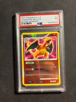 Pokemon Card 2007 PSA 7 Charizard Reverse Foil Secret Wonders D&P - Image 1