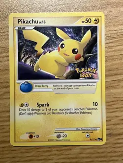 Pokemon Card Pikachu (Pokemon Day Stamped Promo) 009/017 Pop Series 6 NM - Image 1