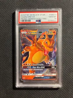 Pokemon Card PSA 10 2019 P.M. SM Black Star Charizard GX Hidden Fates Promo - Image 1