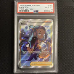 Pokemon TCG Vivid Voltage Nessa Full Art Ultra Rare Card 183/185 PSA 10 Gem Mint - Image 1