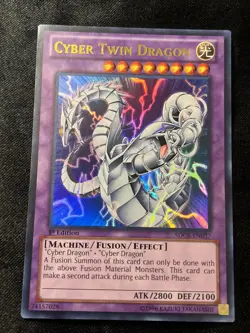 Cyber Twin Dragon SDCR-EN037 Super Rare 1st Edition Yugioh Card LP - Image 1