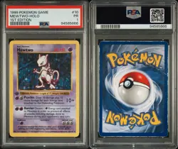 PSA 1 Mewtwo Base Set 1st EDITION SHADOWLESS 10/102 Holo Pokemon Card - Image 3