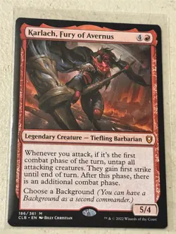 mtg Karlach Fury of Avernus, Commander Legends Baldur's Gate, LP - Image 1