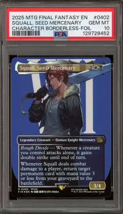 Magic MTG Squall Seed Mercenary FF CHAR Borderless Foil #0402 PSA 10 Gem Mint - Image 1