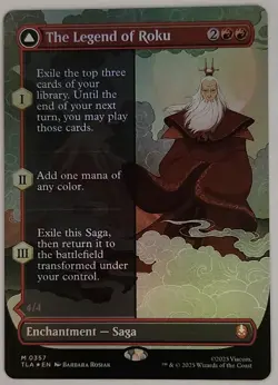 FOIL The Legend of Roku Borderless MTG TLA 0357 Mythic NM Last Airbender ATLA - Image 1