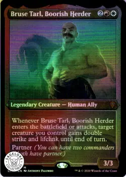 MTG Bruse Tarl, Boorish Herder (Etch) (517) | NM Foil | Commander Legends {CMR} - Image 1