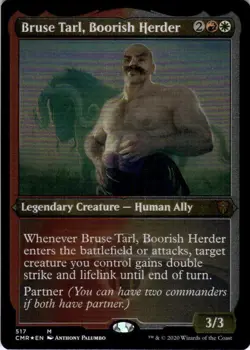 MTG Bruse Tarl, Boorish Herder (Etch) (517) | NM Foil | Commander Legends {CMR} - Image 2