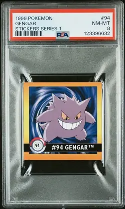1999 Pokemon Series 1 Stickers Gengar #94 Vintage PSA 8 NM-MT - Image 1