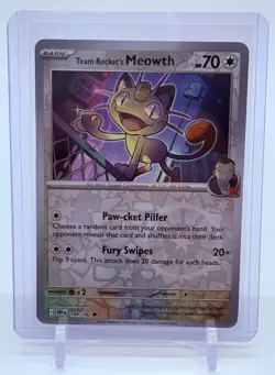 Pokemon TCG: Destined Rivals Team Rocket's Meowth Reverse Holo 149/182 - English - Image 1