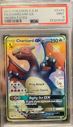 Pokemon Charizard GX Hidden Fates Shiny Vault Sticker SV49/SV94 PSA 9 MINT - Image 1
