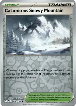 Pokemon TCG Calamitous Snowy Mountain 174/193 Paldea Evolved Reverse Holo - Image 1