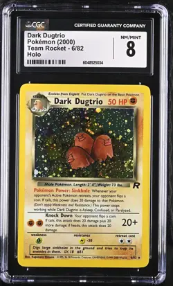 Pokemon Team Rocket DARK DUGTRIO Holo CGC 8 (5034) Graded Power - Image 1