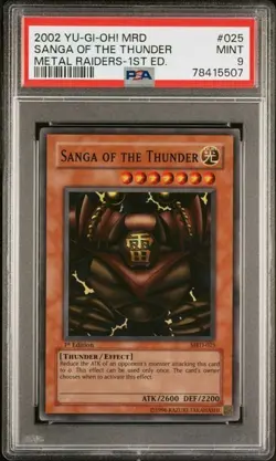 2002 YU-GI-OH! MRD-METAL RAIDERS 1ST EDITION #025 SANGA OF THE THUNDER PSA 9 - Image 1