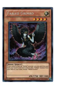 Yugioh- 1X Fabled Grimro - Secret Rare - Unlimited - HA02-EN032 - Near Mint - Image 1
