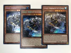 Yugioh 3x Georgius Swordman Of The Ice Barrier BLTR-EN006 Secret Rare 1st Ed NM - Image 1