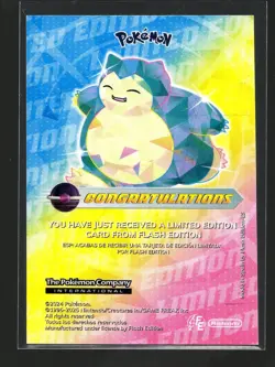 SNORLAX Cracked Ice Holo Blue Pokedex Card Limited Edition Flash Box Hit - Image 2