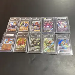 10 Card Graded Pokemon Card Lot TAG, Beckett, And CGC Victini, Dark Sylveon, Etc - Image 1