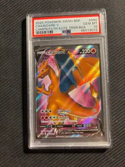 Pokemon Card 2020 PSA 10 Charizard V Sword Shield Charizard Champion Path - Image 1