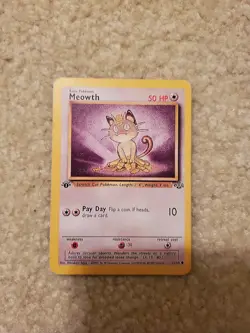 Meowth 56/64 1st Edition Jungle Set Common 1999 Pokemon Card Near Mint - Image 1