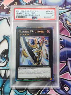 Number 39: Utopia KICO-EN042 Collector's Rare 1st Edition PSA 8 Yugioh Card - Image 1