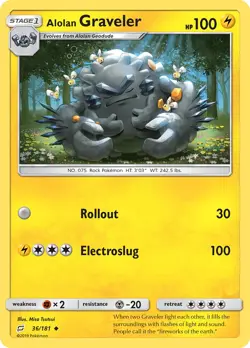 Alolan Graveler 36/181 Team Up Pokemon Card NM - Image 1