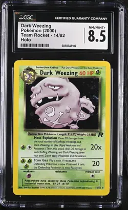 CGC 8.5 Dark Weezing 2000 Team Rocket 14/82 Holo Pokemon Card - Image 1