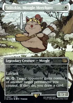 Stiltzkin, Moogle Merchant FOIL BORDERLESS Final Fantasy Magic MTG NM - Image 1