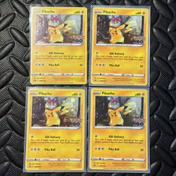 Pokemon Black Star Promo Pikachu SWSH234 SWSH: Sword & Shield Promo 4 Card Lot - Image 1
