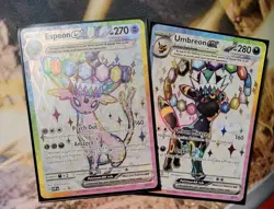 Pokemon TCG; Umbreon & Espeon Black Star Promo SVP175 SVP176 Figure Collection - Image 1