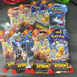 Pokemon Surging Sparks - Sleeved Booster Pack -LOT of 10- New - Image 1