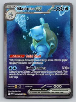 2023 BLASTOISE Pokemon Scarlet & Violet 151 TCG EX 200/165 Special Illustration - Image 1