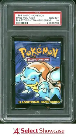 1999 POKEMON BASE SET BLASTOISE FOIL PACK TRIANGLE ERROR PSA 10 - Image 1