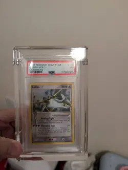 2005 POKEMON EX DEOXYS GOLD STAR #105 LATIAS-HOLO PSA 7 (DOUBLE SWIRL) + Case - Image 1