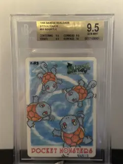 Pokemon Pop 1 None High Squirtle Bandai Sealdass Stitch Touch #03 BGS 9.5 - Image 1