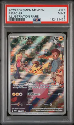 2023 pokemon Mew En Pikachu #173 Illustration Rare Psa 9 - Image 1