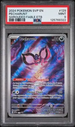 2024 POKEMON SVP EN #129. PSA 9 MINT. PECHARUNT SHROUDED FABLE ETB - Image 1